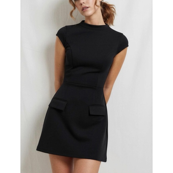 black mini maternity dress Black Knit Bubble Sleeve Maternity Mini Dress main image 1